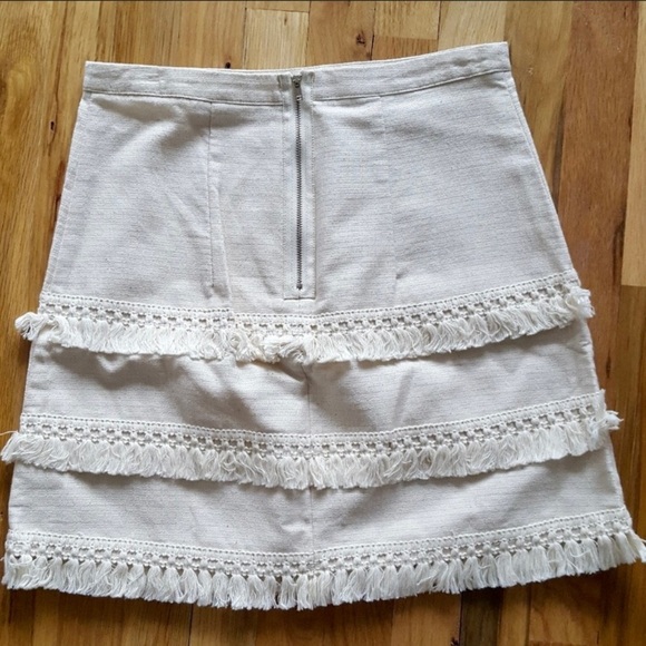 Ellison fringed linen high waist mini‎ skirt sz sm - Picture 2 of 4